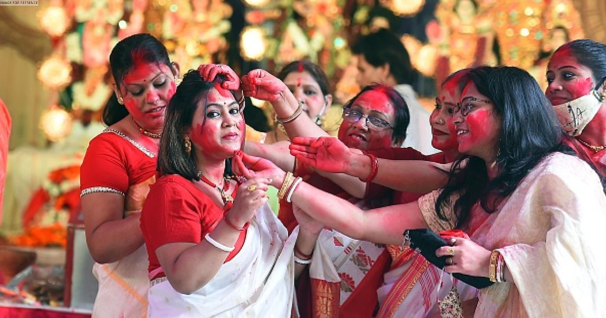 Women celebrate 'Sindoor Khela' with great joy and fervour in Delhi and Kolkata